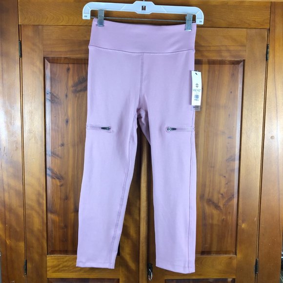 NEW - Nine West Active Pink Leggings with Zip Pockets Athleisure Comfy Gym - Picture 1 of 10